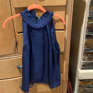 Ann Taylor navy silk shell